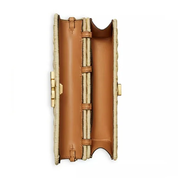 Tory Burch Eleanor Wicker Clutch Natural/254 148609 0623 w Dust Bag MSRP$498 NWT - Picture 5 of 16